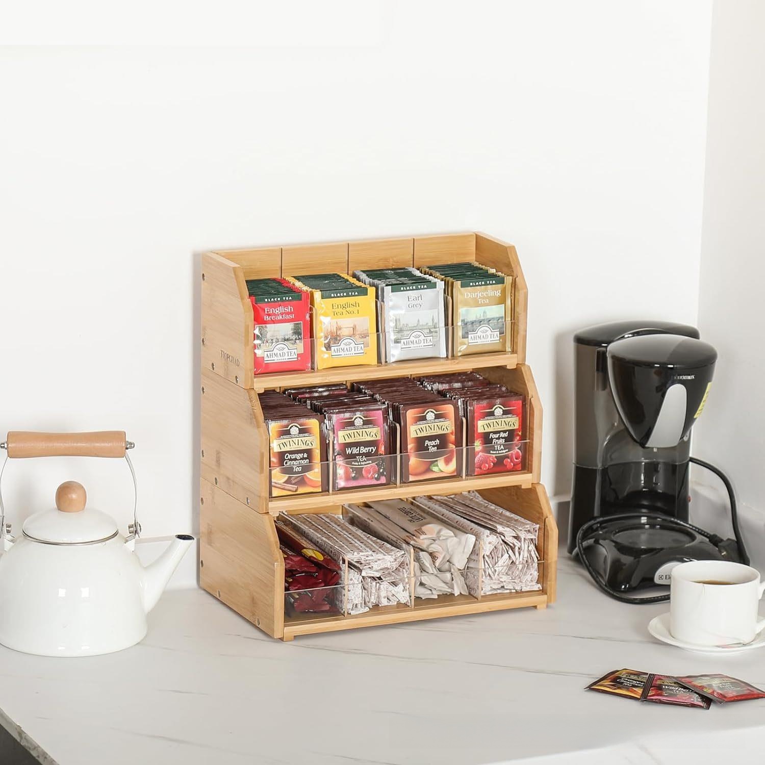 Coffee Tea Room - Bambu Çay Poşeti Saklama Kutusu Üç