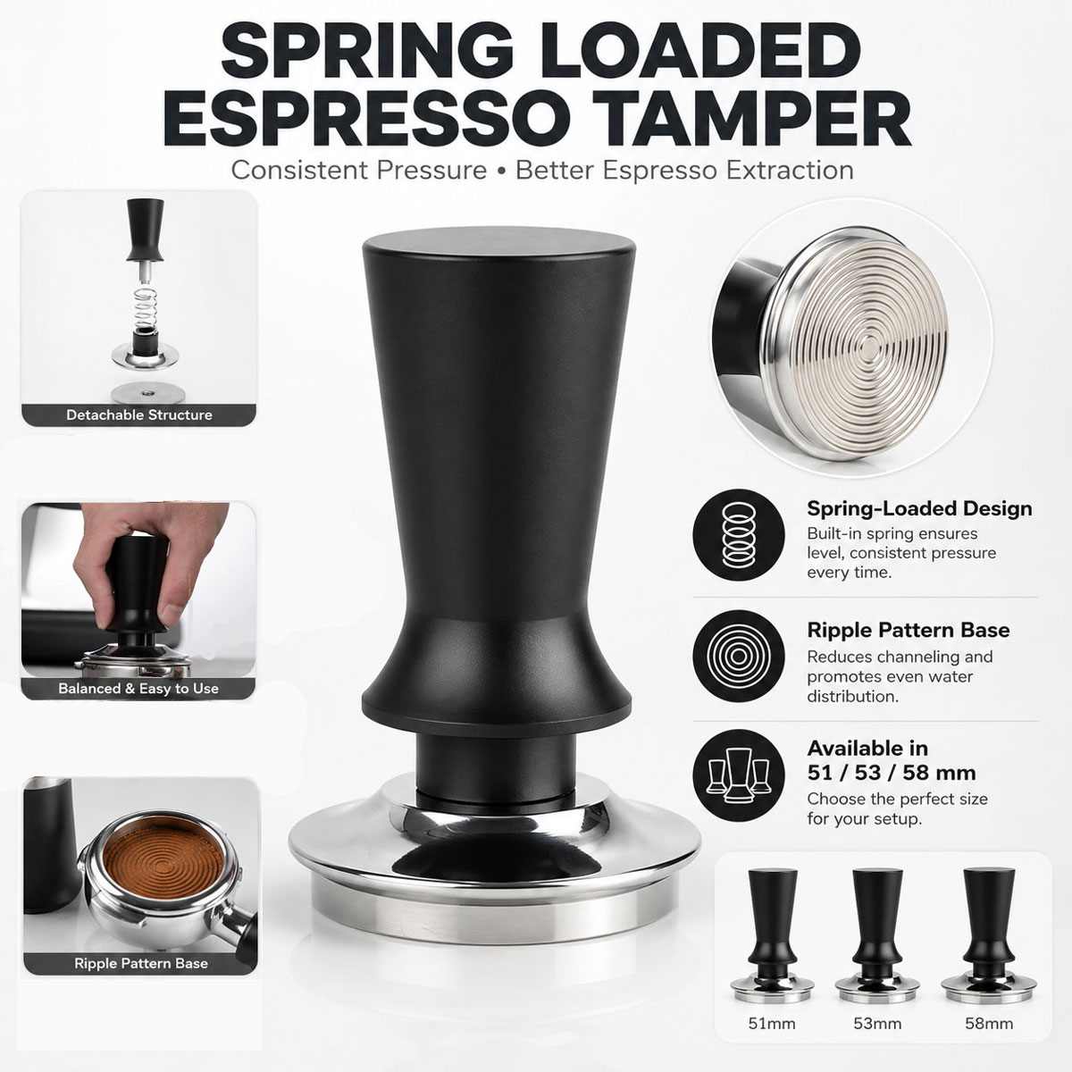 1 adet 51/53/58 mm Kahve Tampe - Coffee Tamper Leveler incelemesi ve fiyatı