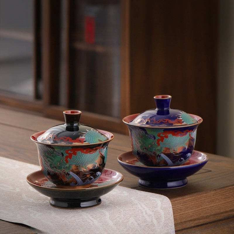 Yaratıcı Retro Seramik Gaiwan  - Coffee Tea Set Up incelemesi ve fiyatı