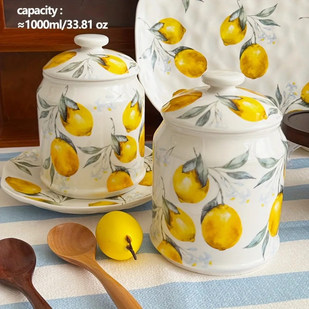 Limon Desenli Seramik Saklama  - Lemon Tea Coffee incelemesi ve fiyatı