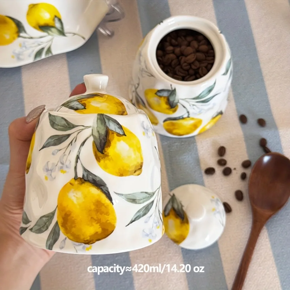 Limon Desenli Seramik Saklama  - Lemon Tea Coffee incelemesi ve fiyatı
