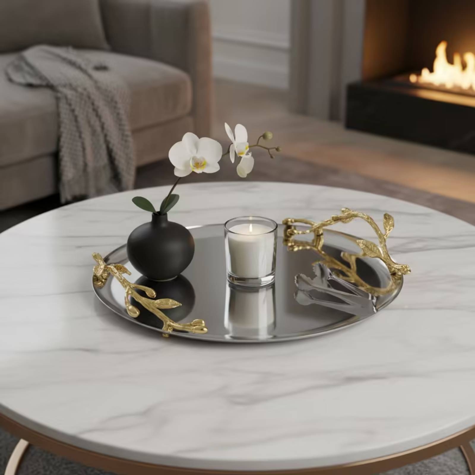 Yuvarlak Dekoratif Tepsi Ev Ça - Coffee Tea For Plants incelemesi ve fiyatı