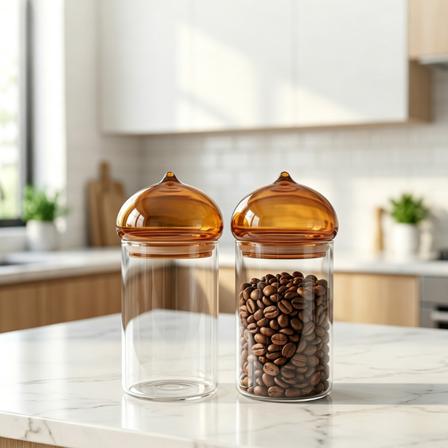 Kehribar Kapaklı Cam Saklama K - Coffee Tea Leaf And Bean incelemesi ve fiyatı